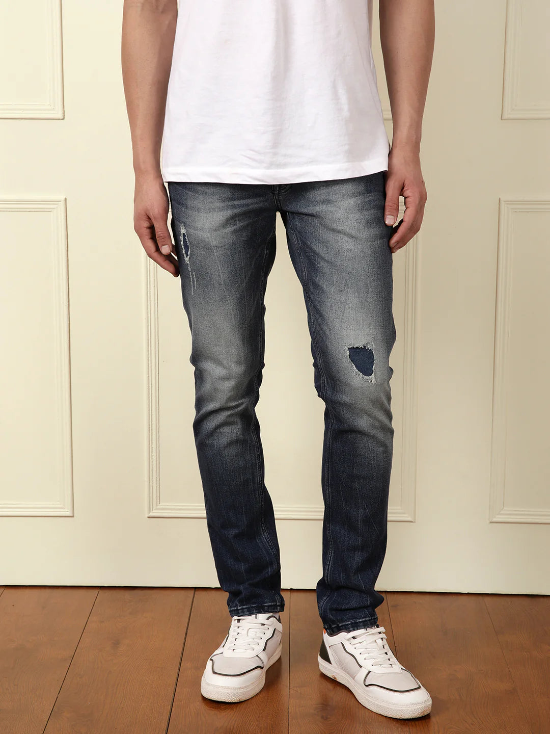 Acid Washed Patched Jeans