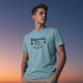 Men Cotton Ice Blue T-Shirt