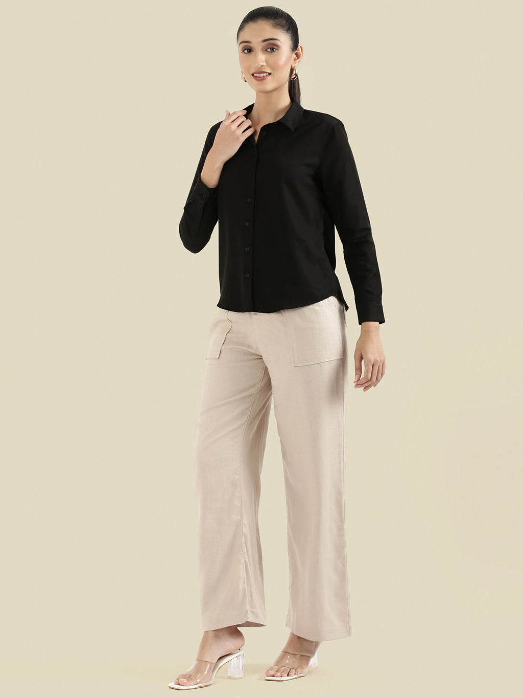 Hammered Classic Collar Pintuck Shirt
