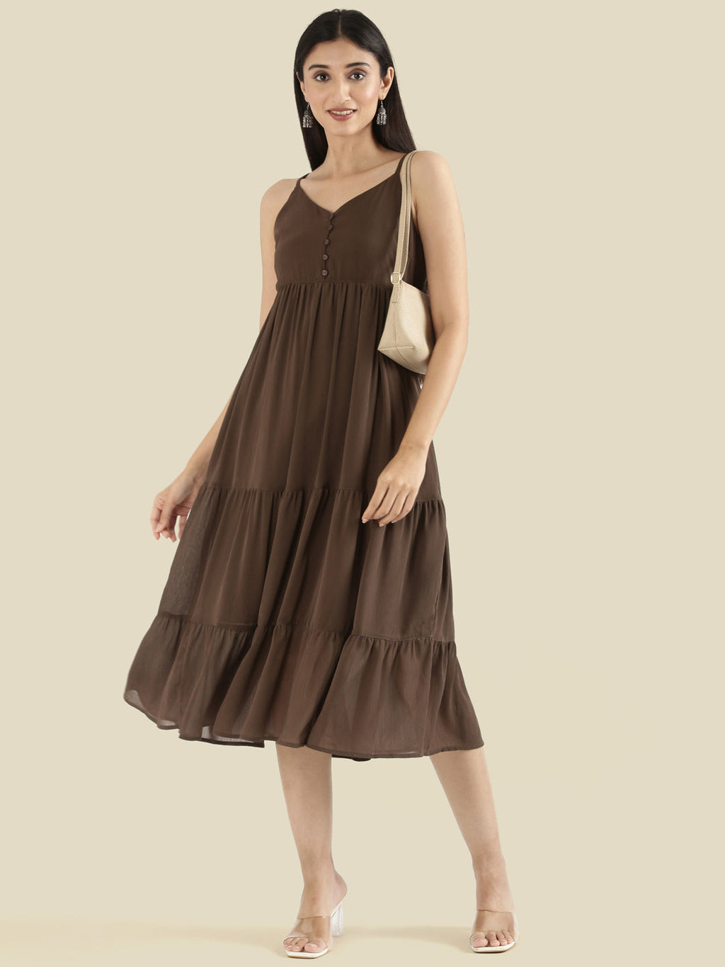 Georgette V-Neck Slip Dress