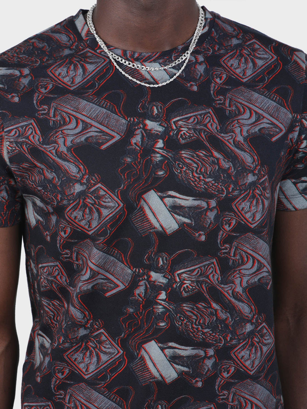 Men  Embroidered Printed Tee