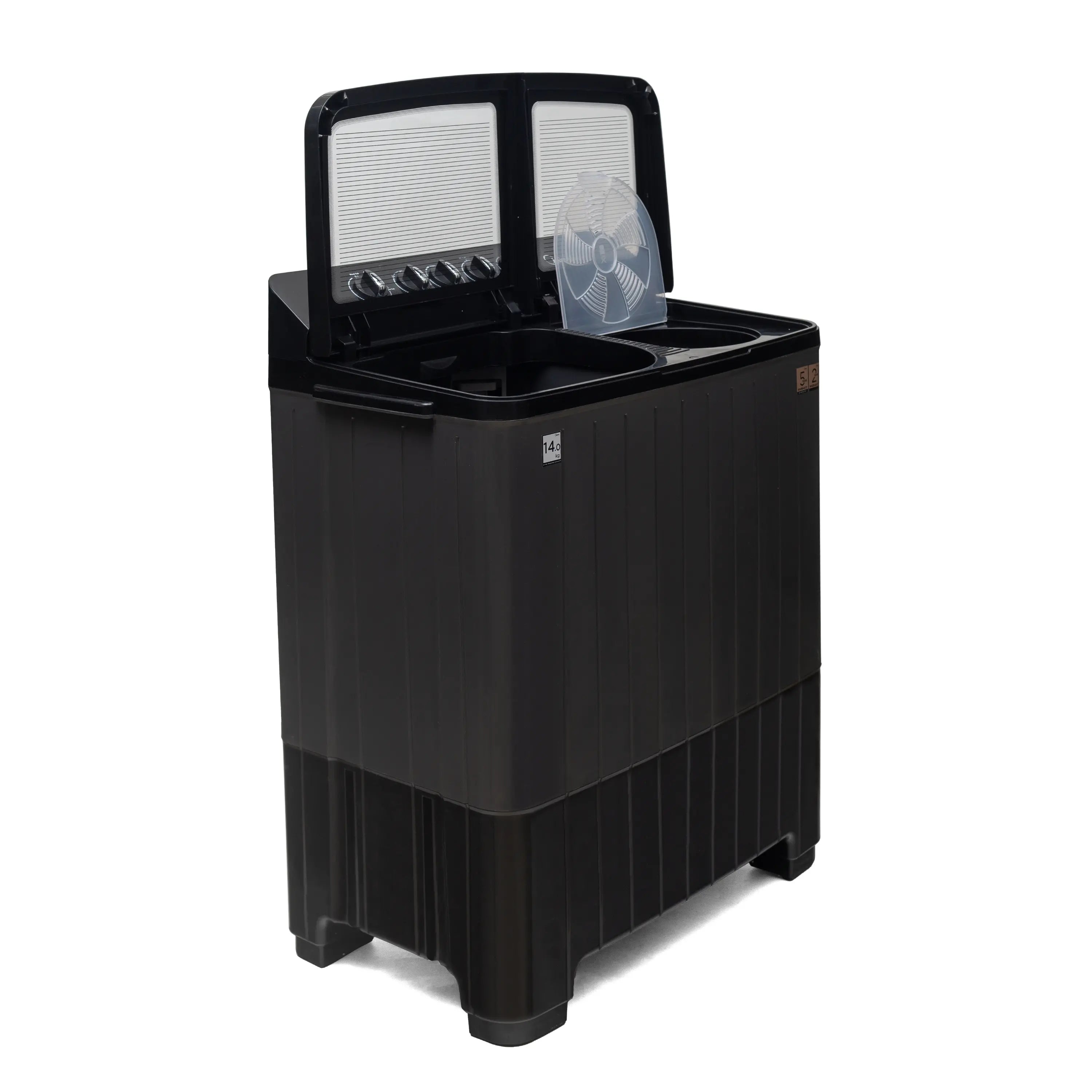Midea Washing Machine Twin Tub 14 Kg, See Through Glass Lid, Soft Close(MWMSA140GPG(KG)