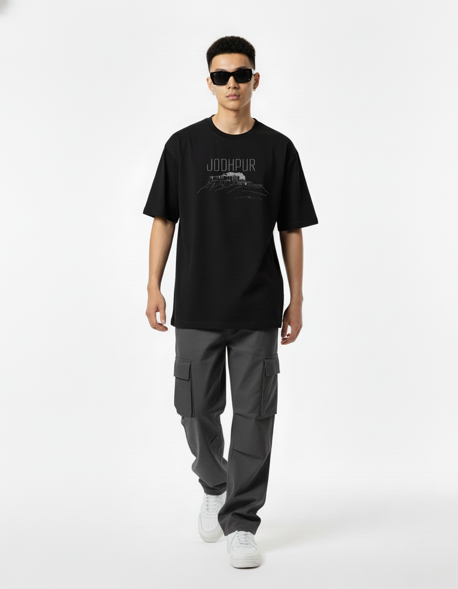 Men Printed Cotton Oversized T-Shirt