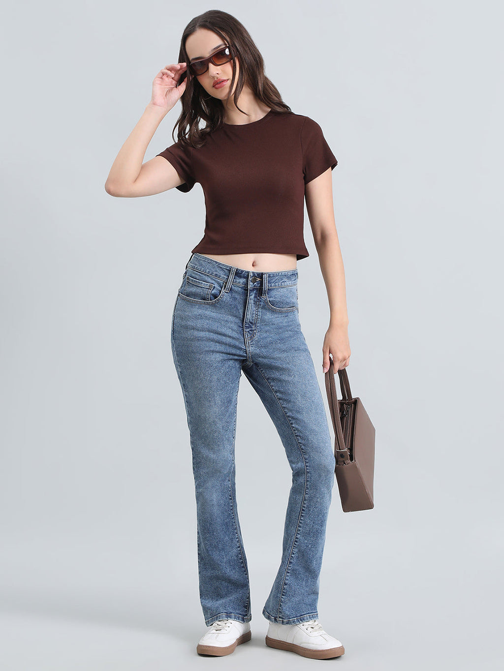 Cotton Stretch Slim Fit Cropped T-Shirt