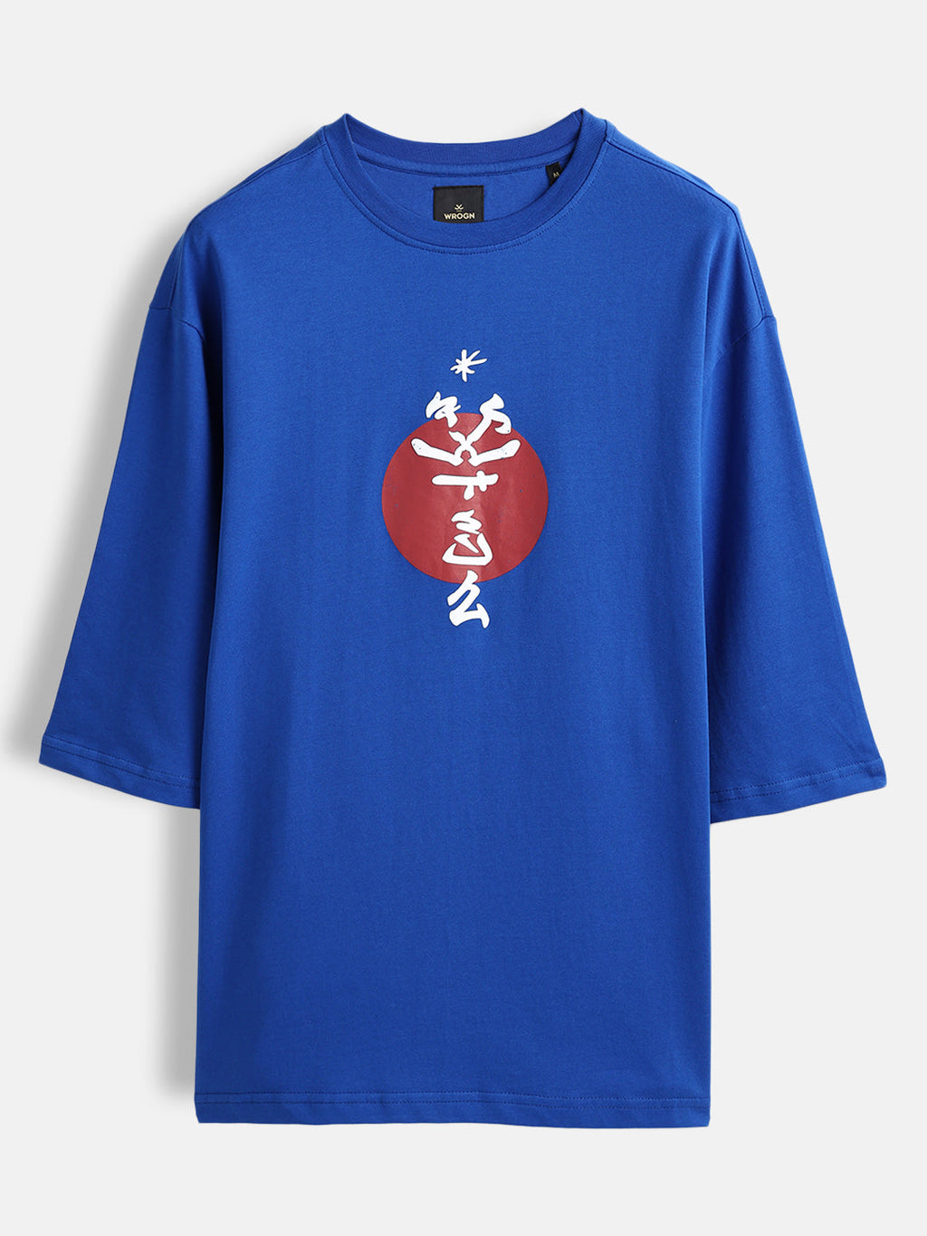 Men’s samurai mask graphic oversized T-shirt | Blue