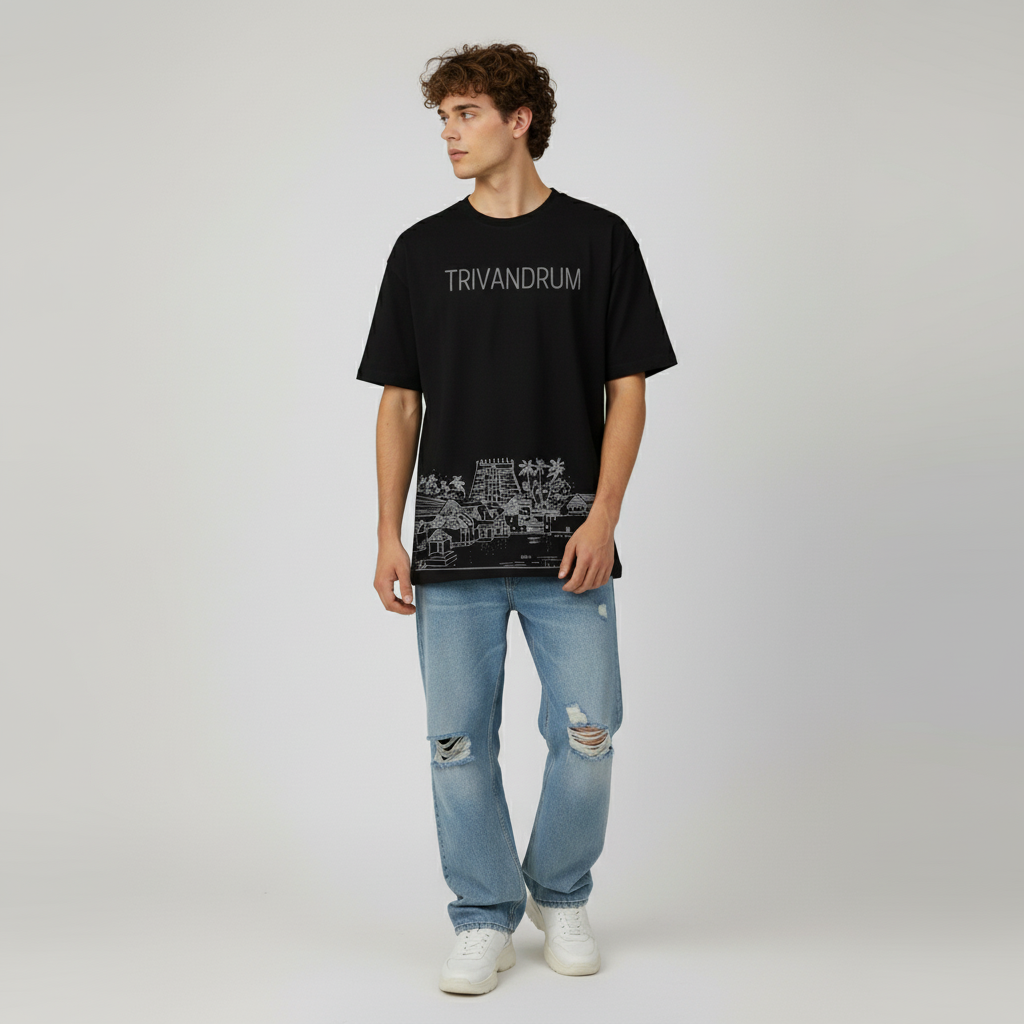 Men Printed Cotton Oversized T-Shirt