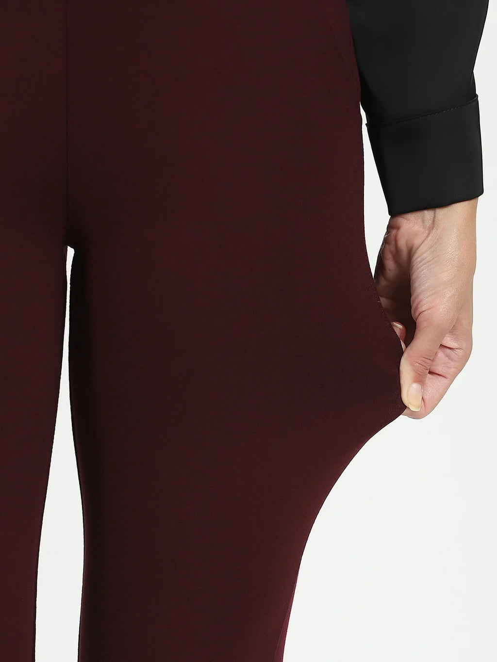 Burgundy Stretchable Bootcut Trouser