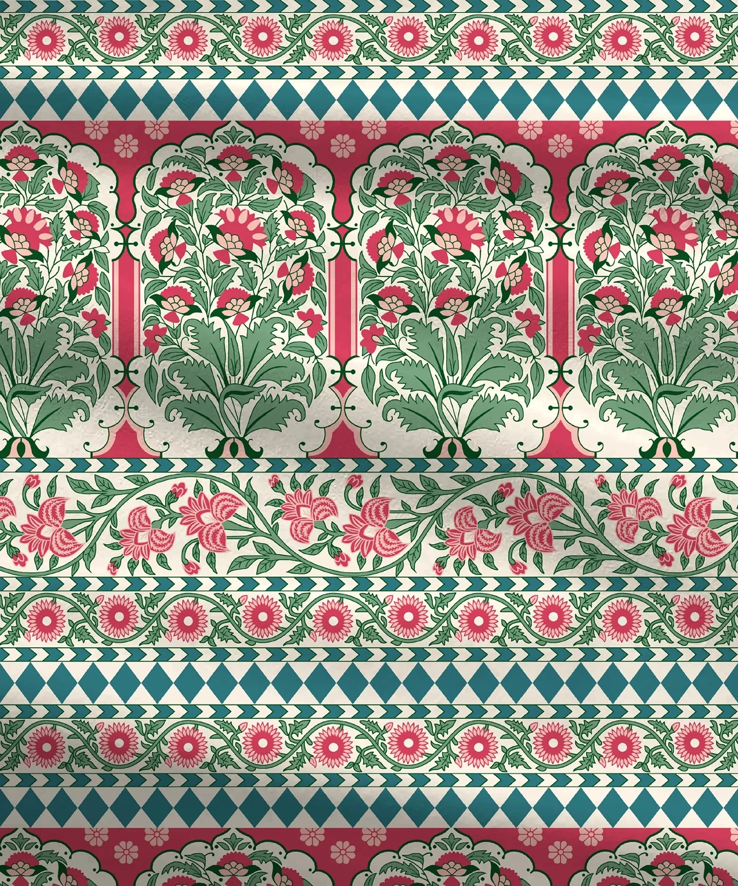 Home Essential Royal Bloom Queen Bedsheet Set, Rosario Teal| 144TC Cotton| 2 Pillow Covers