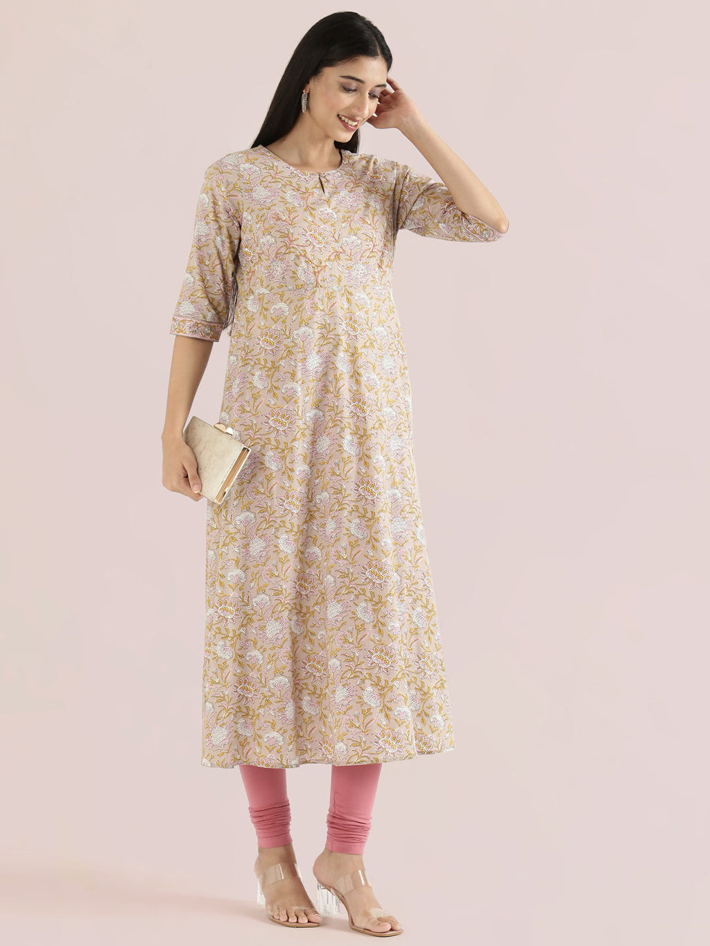 Cotton Floral Print Anarkali