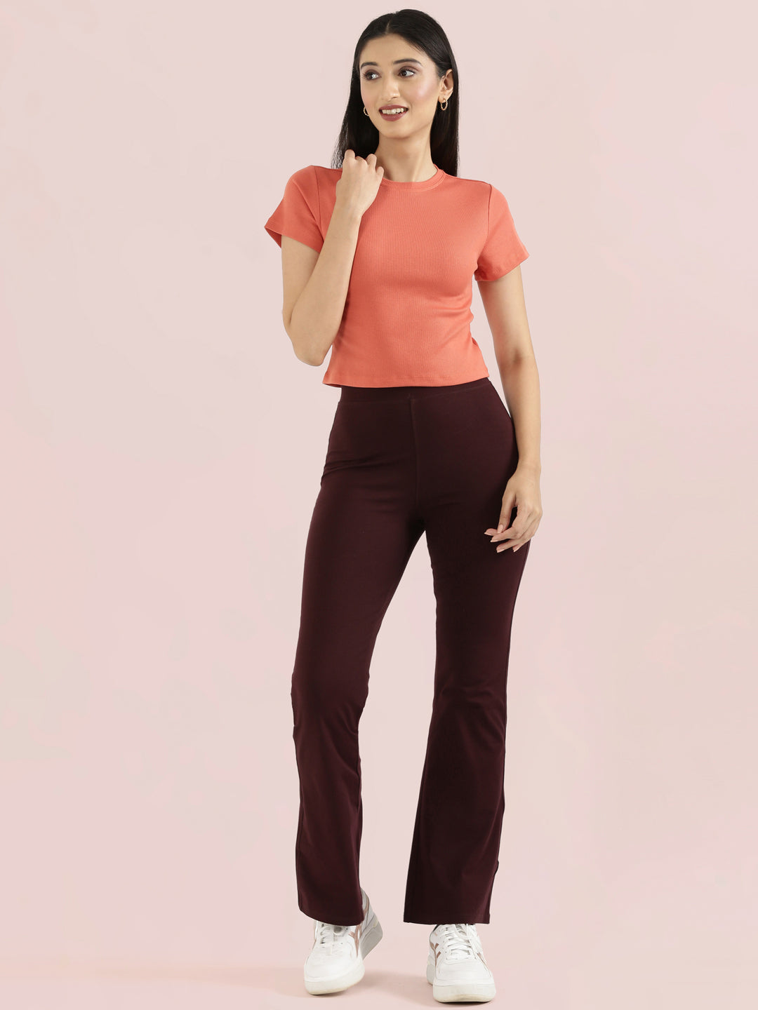 Rib Cotton Round Neck Crop Top