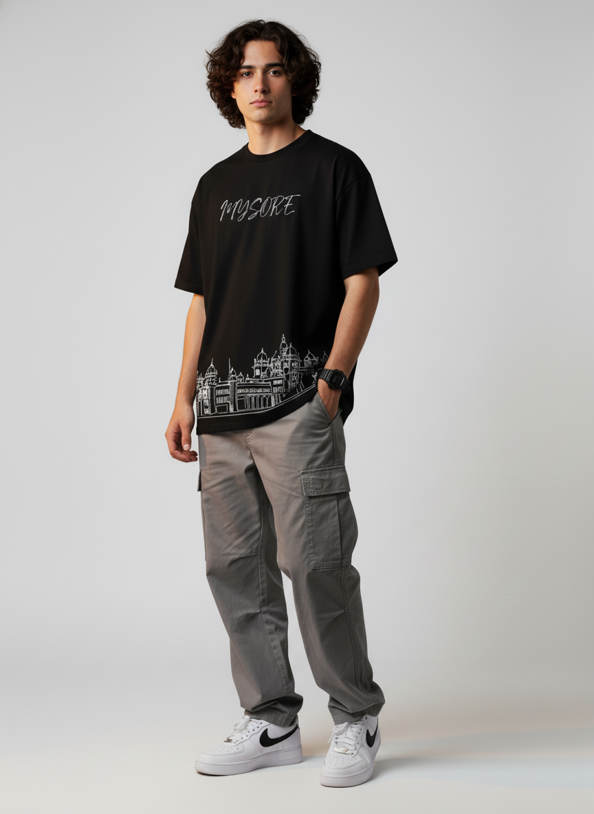 Men Printed Cotton Oversized T-Shirt