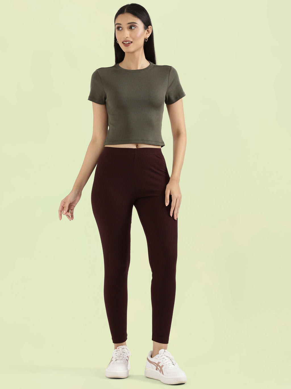 Rib Cotton Round Neck Crop Top