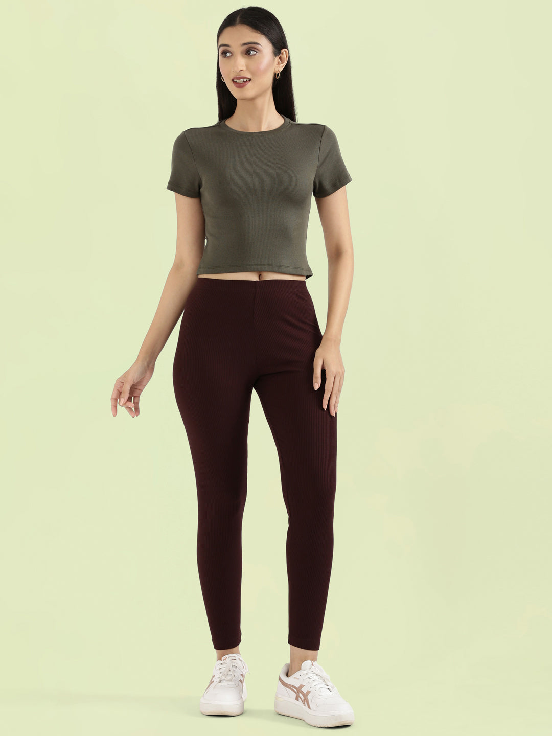 Rib Cotton Round Neck Crop Top