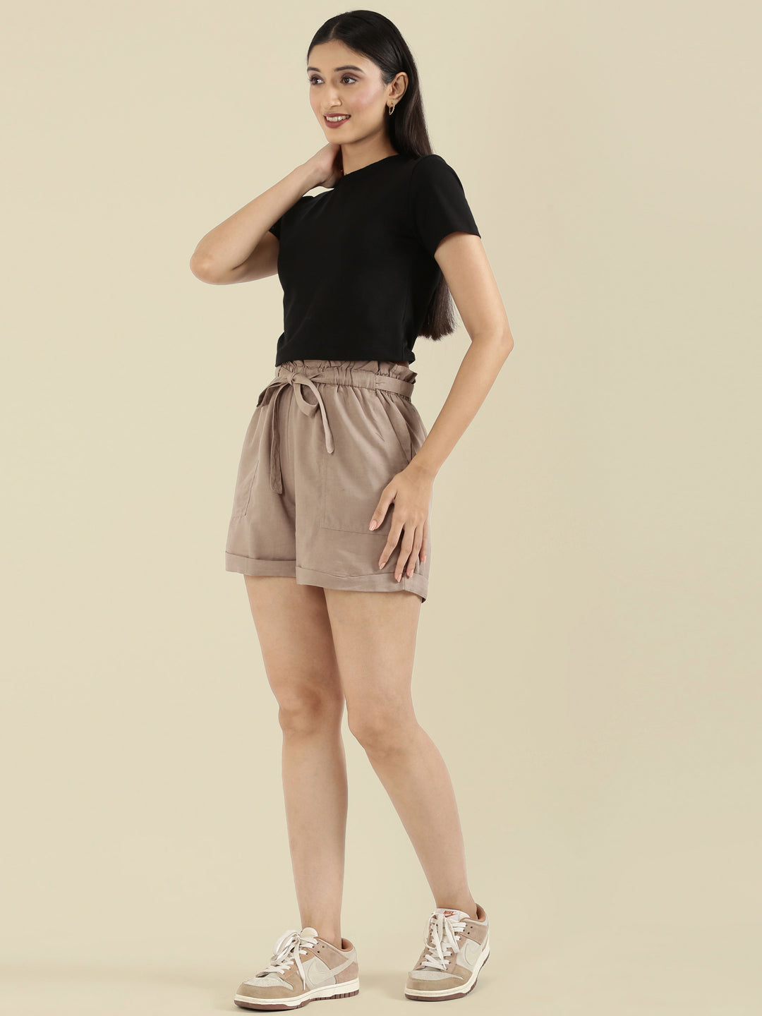 Cotton Stretch Slim Fit Cropped T-Shirt