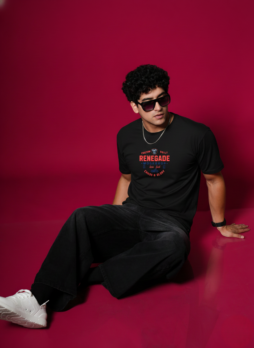 Men Round Neck Cotton T-Shirt