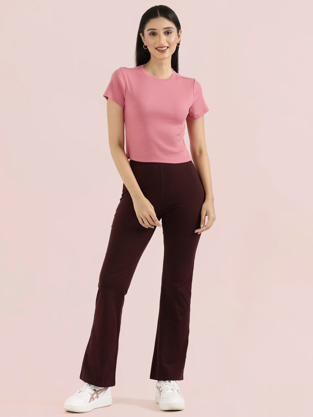 Rib Cotton Round Neck Crop Top