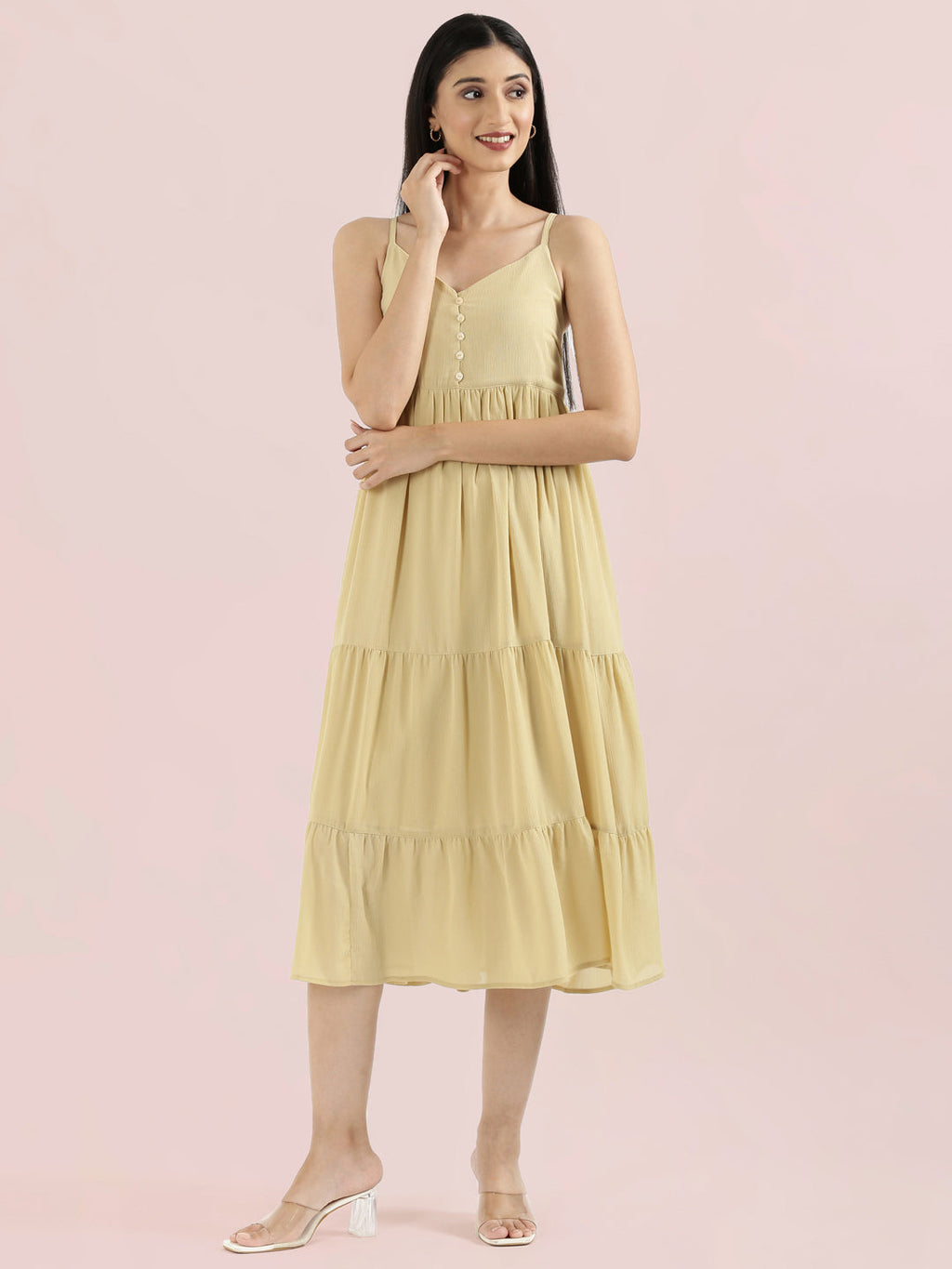 Georgette V-Neck Slip Dress
