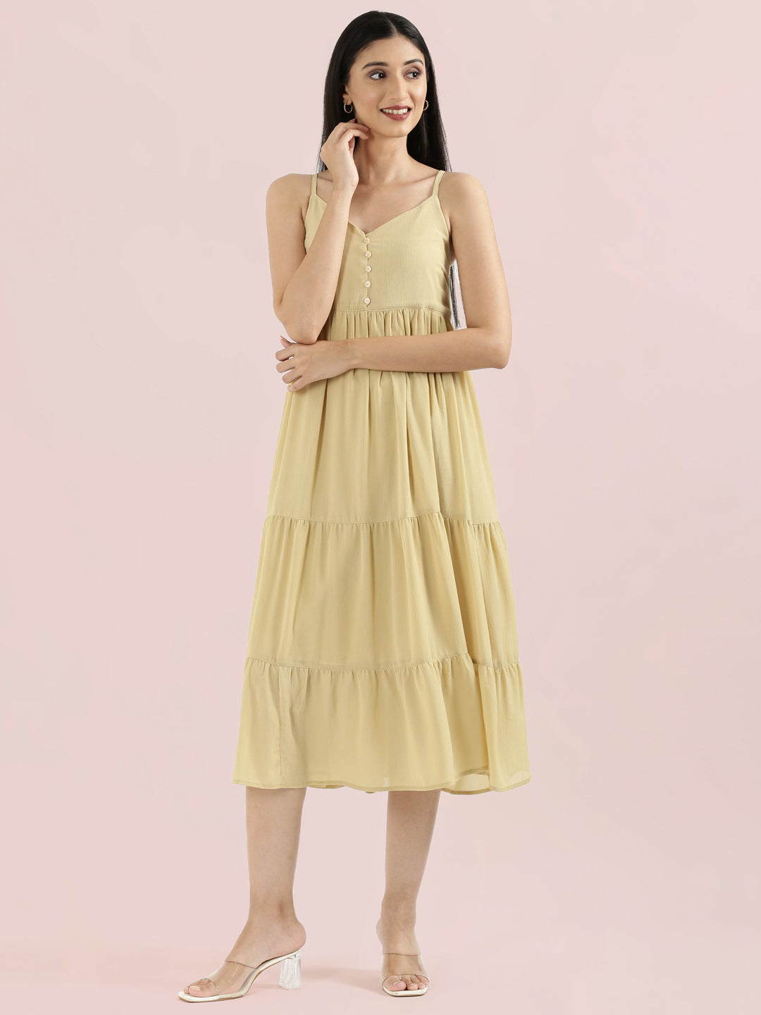 Georgette V-Neck Slip Dress