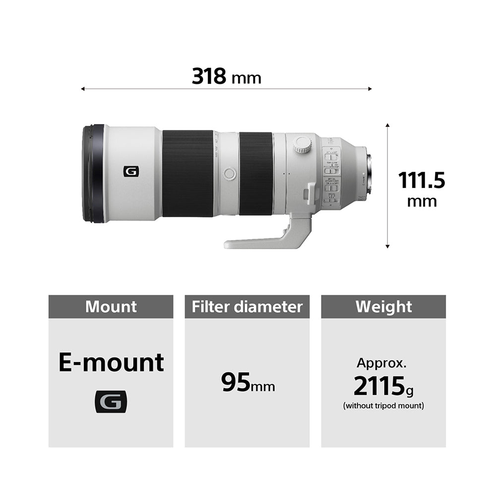 Sony FE 200–600 mm F5.6–6.3 G OSS (SEL200600G) E-Mount Full-Frame, Super-telephoto Zoom G  Lens