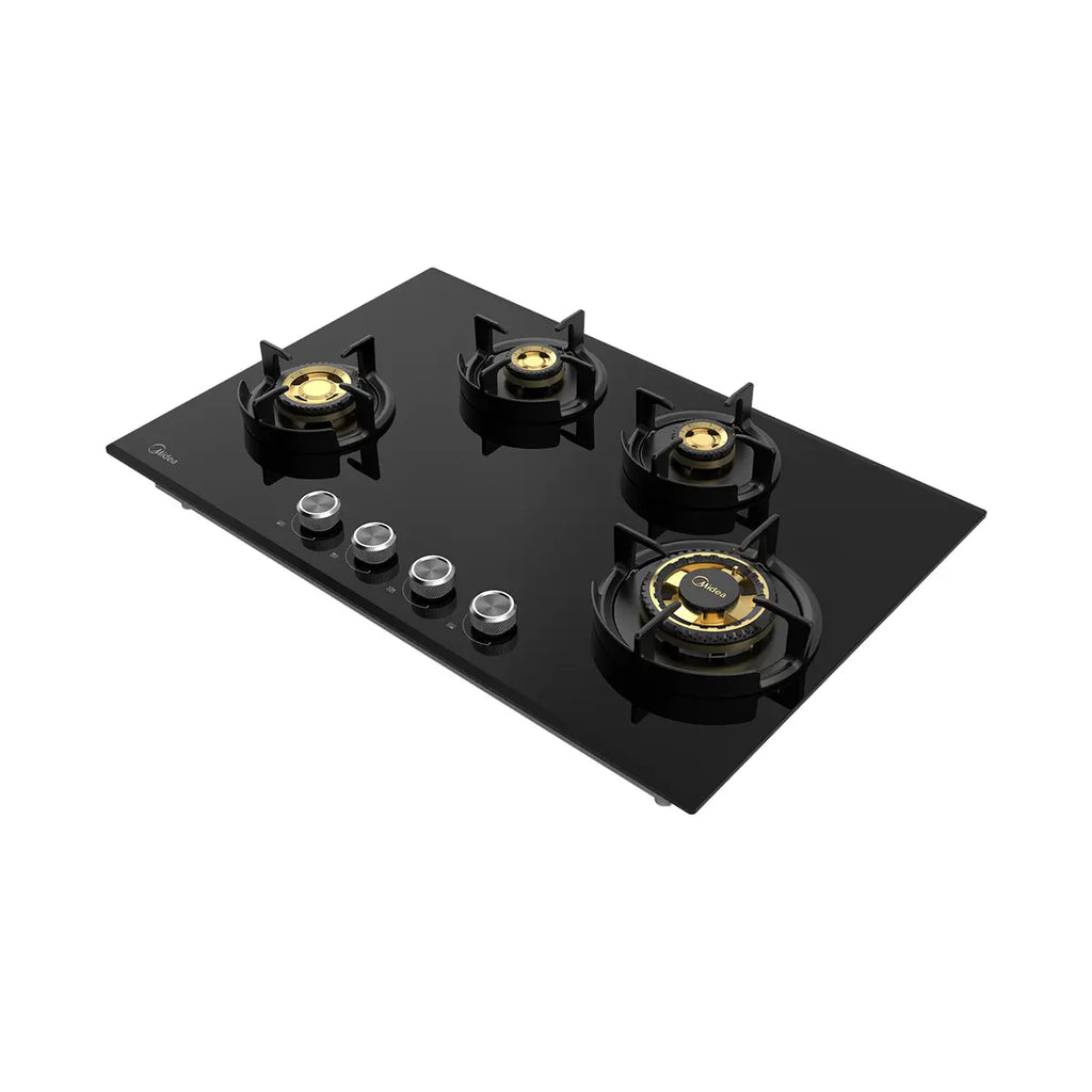 Midea Kitchen Built in Hob Full Brass Series 4 Burner, Flame Failure Device, Auto Ignition MG80GF503BTD134B-IN
