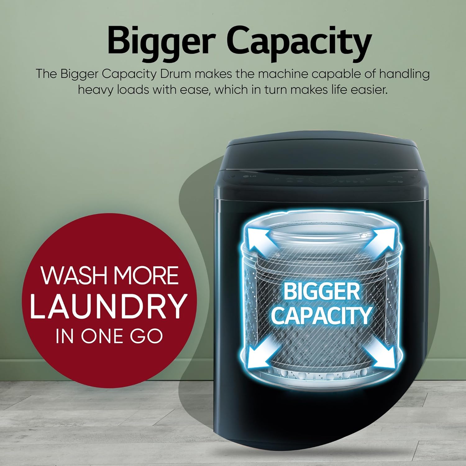 LG 8 Kg, 5 Star, Smart Inverter Technology, Wi-Fi, Turbowash, Fully Automatic Top Load Washing Machine With In-built heater (T80V4OB1S)