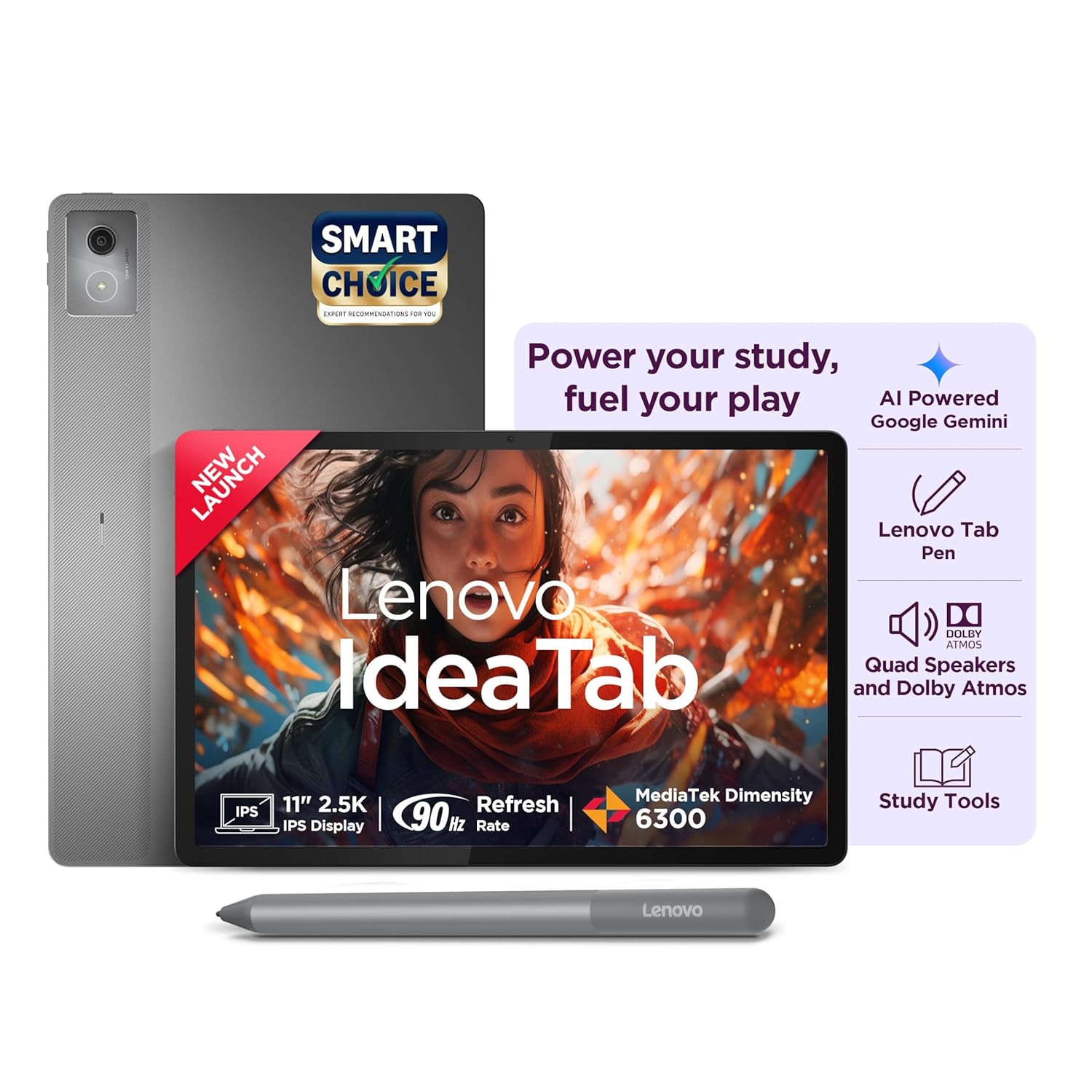 Lenovo Idea Tab with Pen|5G + Wi-Fi|11 Inch,2.5K Display with 500 Nits Brightness|8 GB RAM + 256 GB ROM