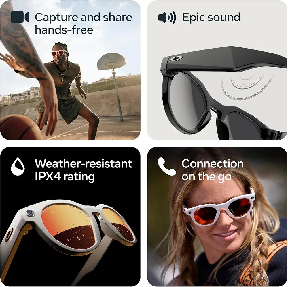 Oakley Meta HSTN, Black | Smart AI Glasses for Men, Women — Performance for Sports, Athletes — Camera, Audio, Video — 8 Hour Battery — 3K HD Resolution — Clear Lenses