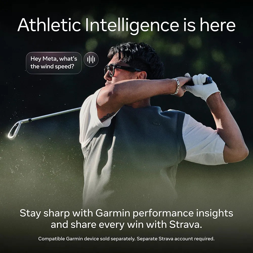 Oakley Meta HSTN, Black | Smart AI Glasses for Men, Women — Performance for Sports, Athletes — Camera, Audio, Video — 8 Hour Battery — 3K HD Resolution — Clear Lenses