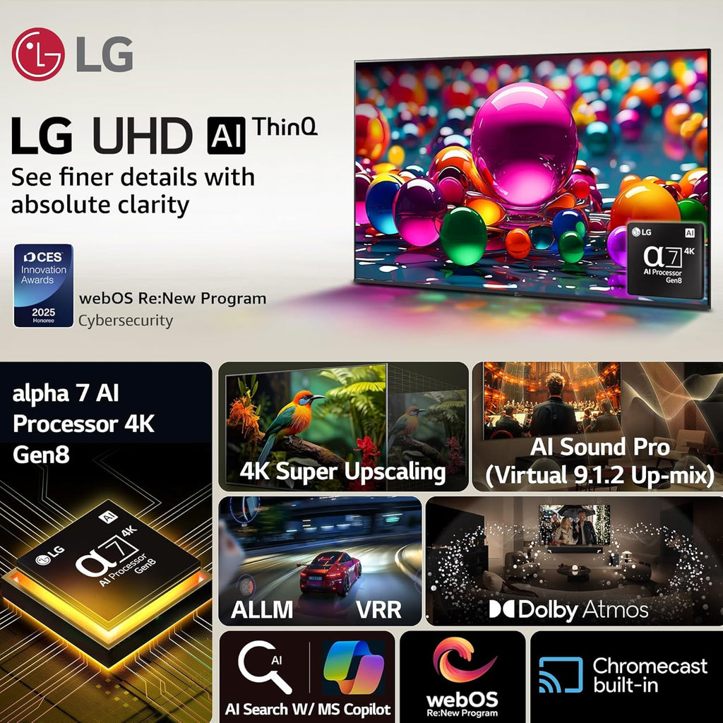 LG 126 cm (50 inches) UA82 Series 4K Ultra HD Smart webOS LED TV (50UA82506LA)