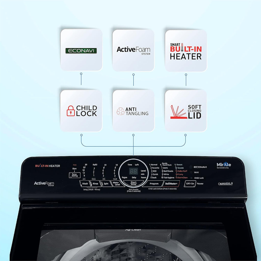 Panasonic 8 Kg Wifi Built-In Heater Fully-Automatic Top Loading Smart Washing Machine (NA-F80V10CRB, Silver)