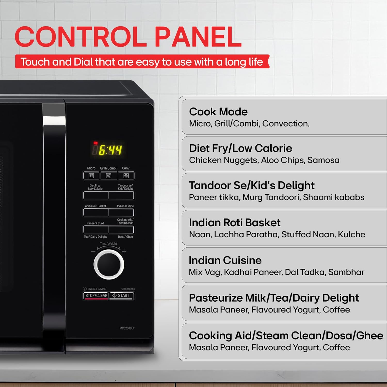 LG 32 L Convection Microwave Oven (MC3286BLT, Black, Auto Cook Menu, Diet Fry and with Stainless Steel Cavity)