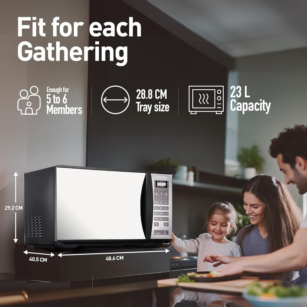 Panasonic 23L Convection Microwave Oven(NN-CT353BFDG,Black Mirror, 360° Heat Wrap, Magic Grill)