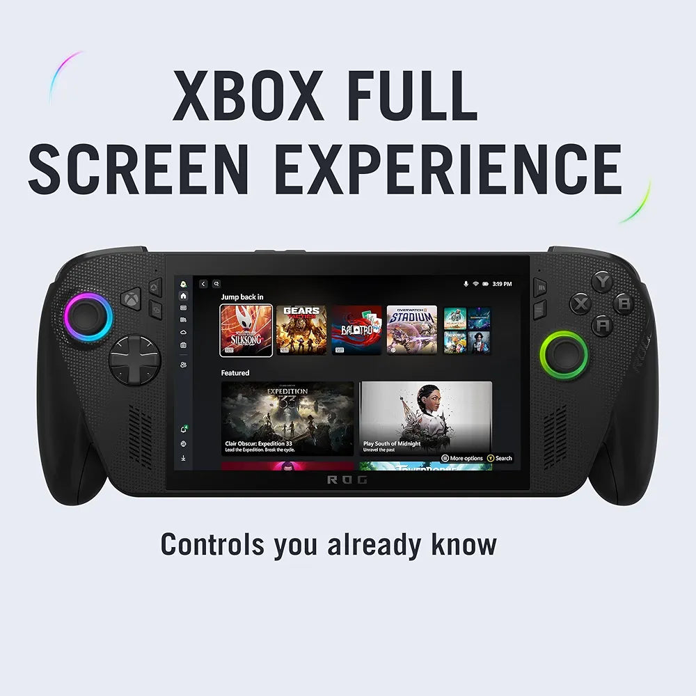 ASUS ROG XBOX Ally X , AMD Ryzen AI Z2 Extreme Processor,24GB RAM, 1TB SSD,7"/17.8cm, FHD,Touchscreen,120Hz, 500 nits,Win 11 Home, Black,715g,RC73XA-NH016W,AMD Radeon Graphics,Gaming Handheld PC