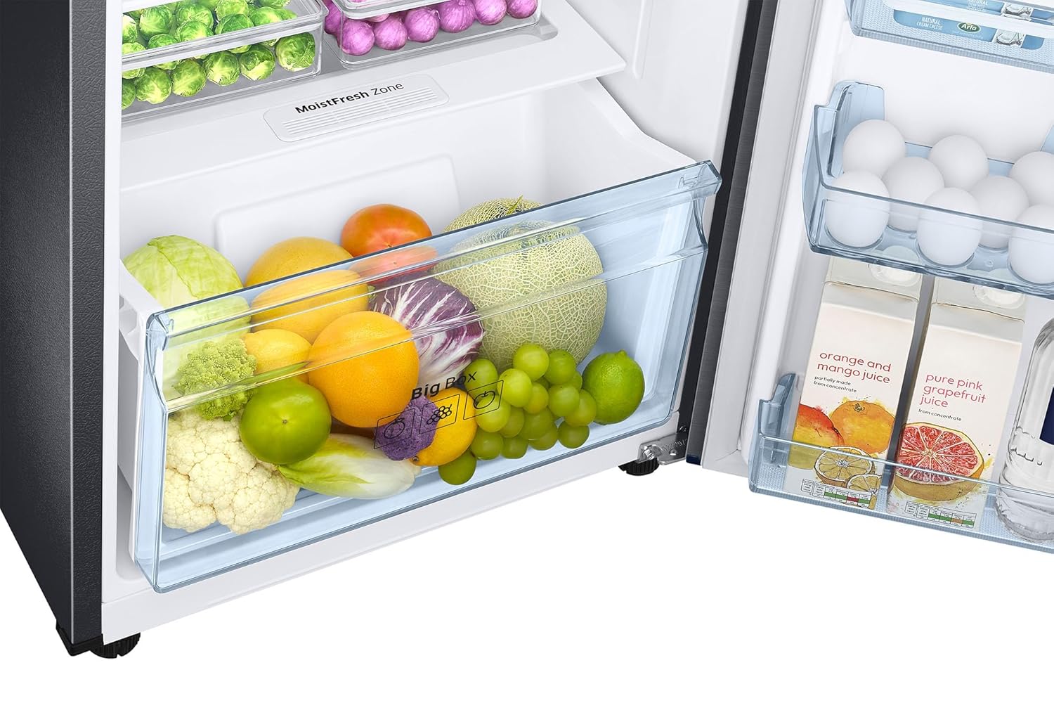 Samsung 256 L, 3 Star, Convertible, Digital Inverter with Display Frost Free Double Door Refrigerator (RT30C3733BX/HL, Luxe Black)