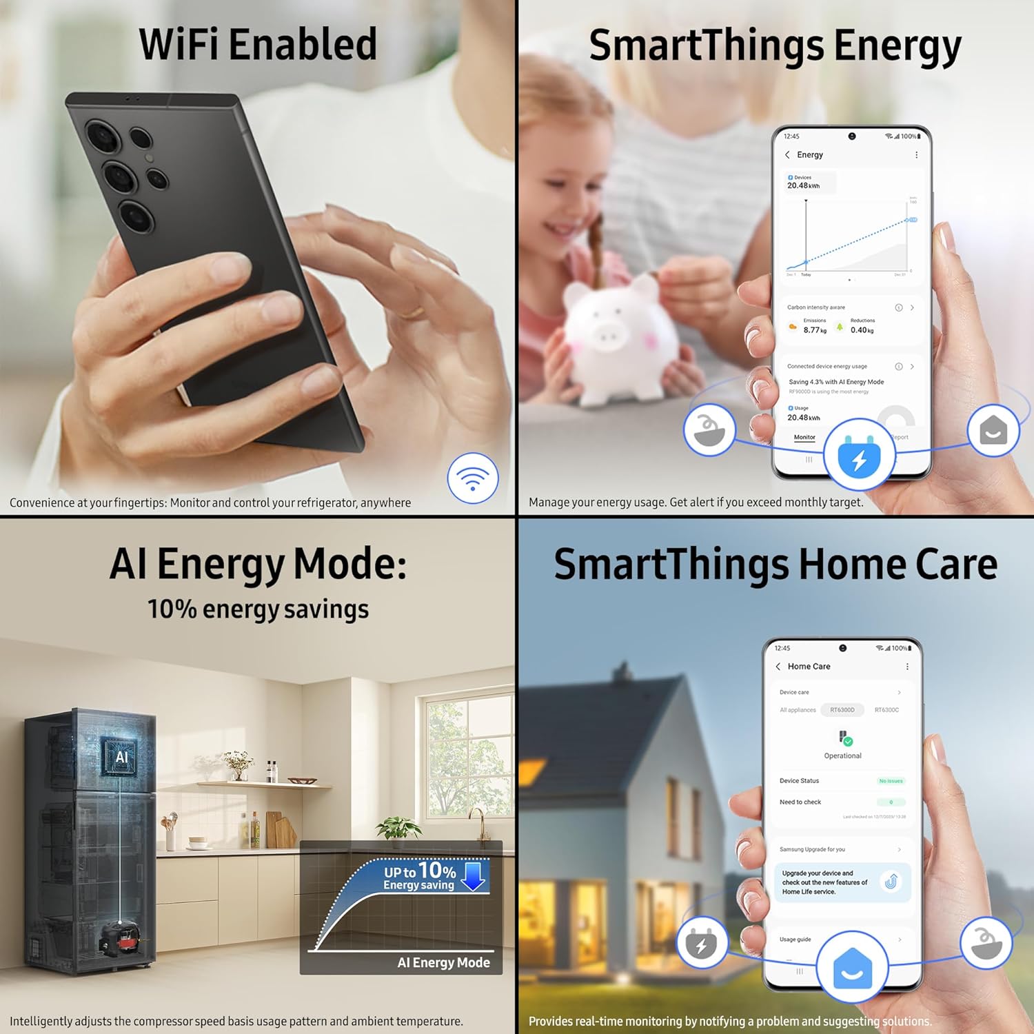 Samsung 350 L, 3 Star, Convertible 5-in-1, Digital Inverter, Frost Free Double Door, WiFi Enabled Bespoke AI Refrigerator (RT38DG5A4DBXHL, Luxe Black)
