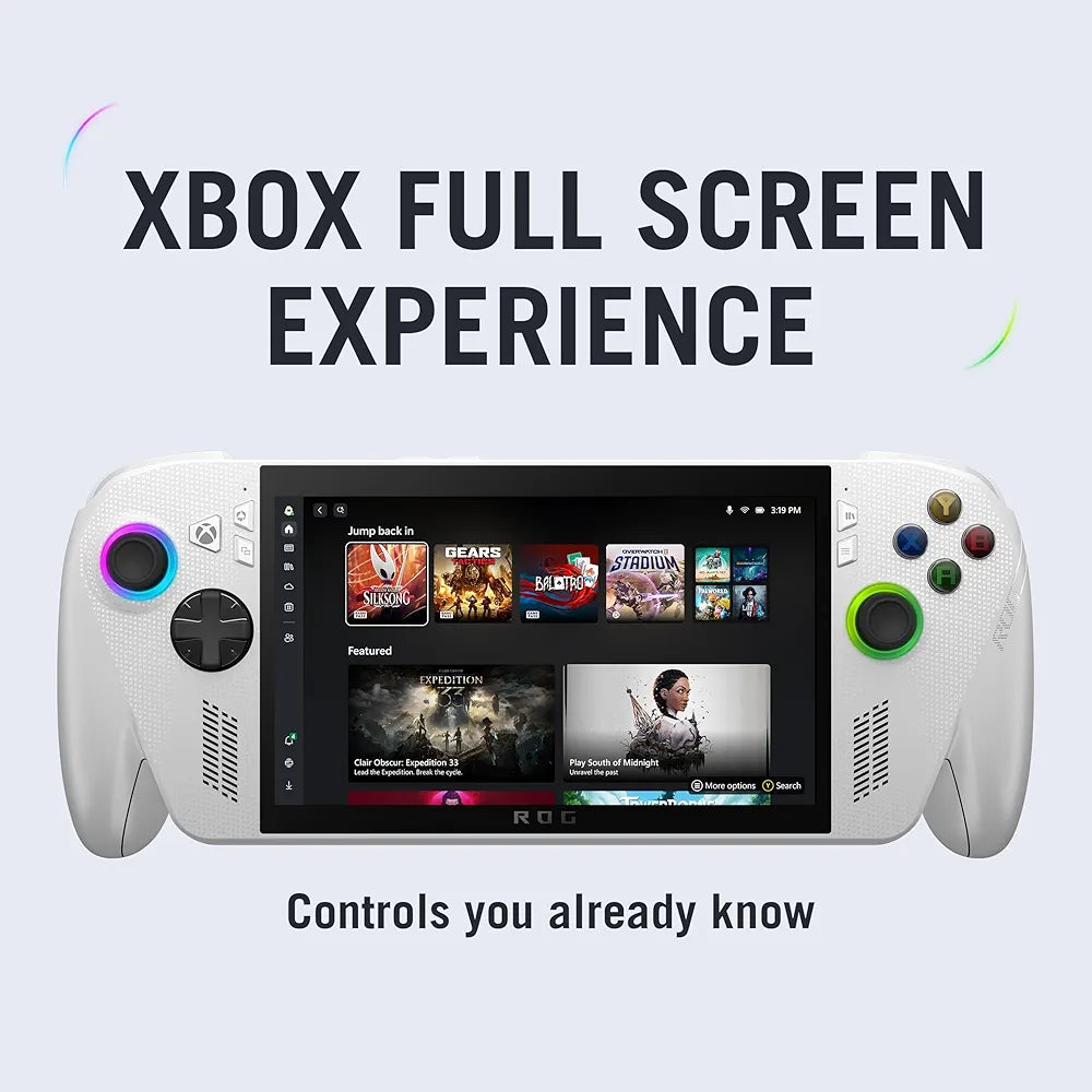 ASUS ROG XBOX Ally , AMD Ryzen Z2 A Processor,16GB RAM, 512GB SSD, 7"/17.8cm, FHD, Touchscreen,120Hz, 500 nits, Windows 11 Home, White, 670g, RC73YA-NH010W,AMD Radeon Graphics,Gaming Handheld PC