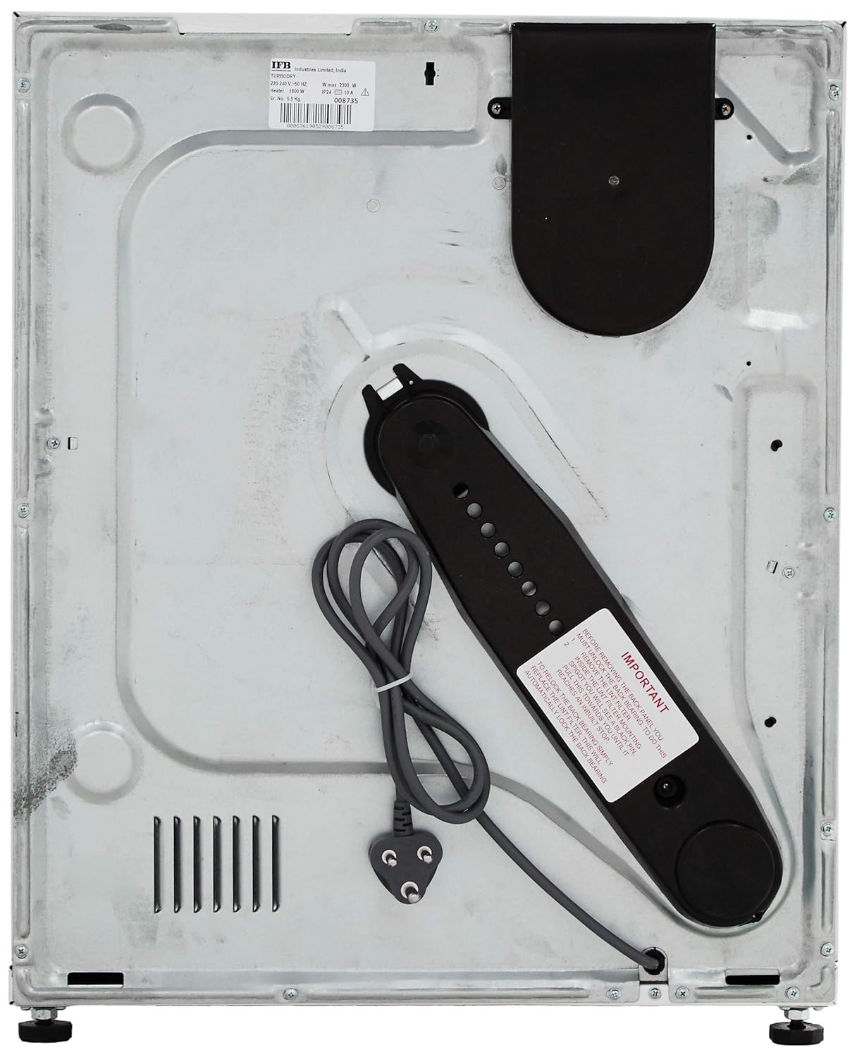 IFB 5.5 Kg Fully-Automatic Front Load Dryer (Turbo Dry, All Weather Drying, White)
