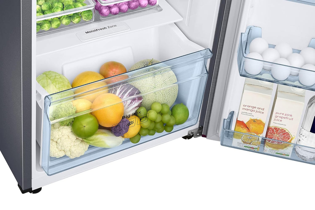 Samsung 236 L, 3 Star, Convertible, Digital Inverter with Display Frost Free Double Door Refrigerator (RT28C3733S8/HL, Silver, Elegant Inox)