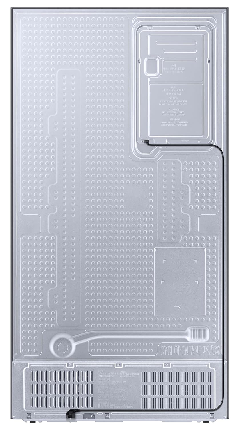 Samsung 653 L, 3 Star, Frost Free, Double Door, Convertible 5-in-1 Digital Inverter, Side By Side AI Enabled Smart Refrigerator with WiFi (RS76CG8003S9HL, Silver, Refined Inox, 2024 Model)