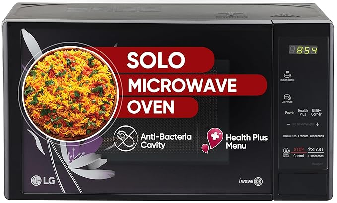 LG 28 L Convection Microwave Oven (MC2846BV, Black, Health Plus Menu, Indian Cuisine, Tandoor Se, Steam Clean & Stainless Steel Cavity)