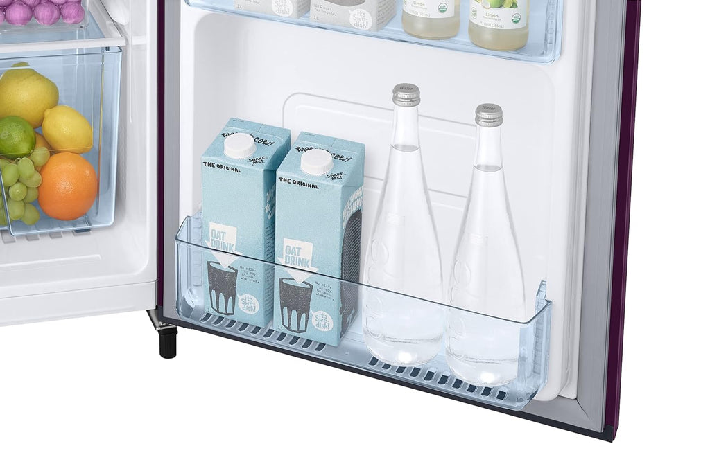 Samsung 183 L, 4 Star, Digital Inverter, Direct-Cool Single Door Refrigerator (RR20C1724CR/HL, Red, Camellia Purple, 2024 Model)