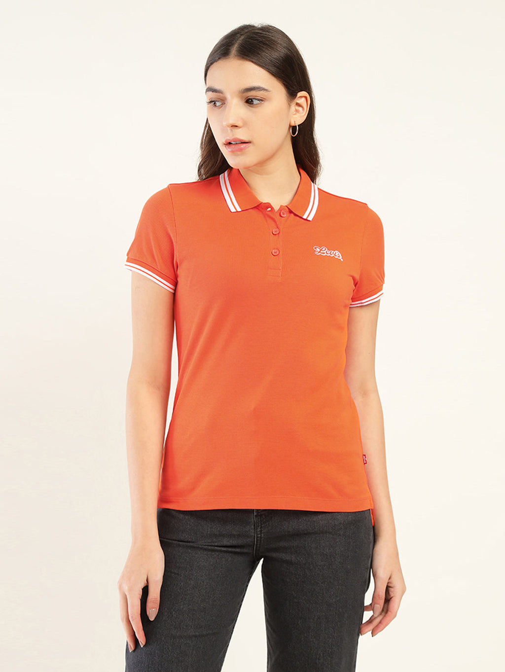 Women's Solid Polo T-Shirt