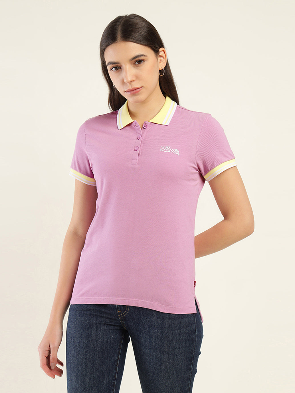 Women's Solid Polo T-Shirt