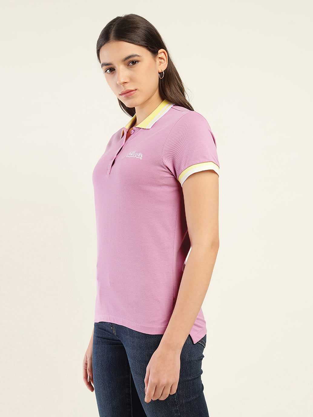 Women's Solid Polo T-Shirt