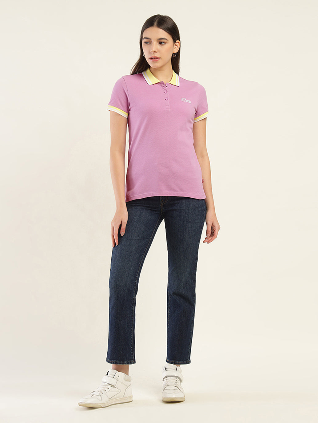 Women's Solid Polo T-Shirt