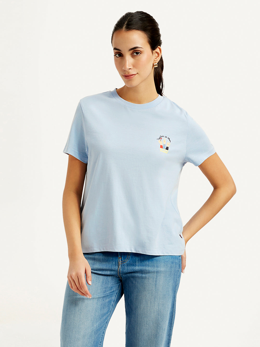 Women's Graphic Print Crew Neck Relaxed Fit T-Shirt