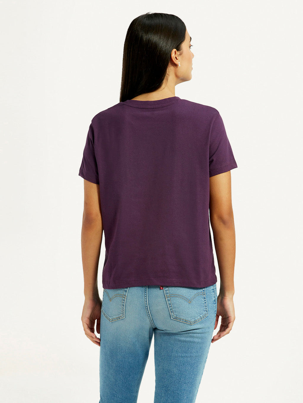 Women's Typography Purple Crew Neck T-shirt