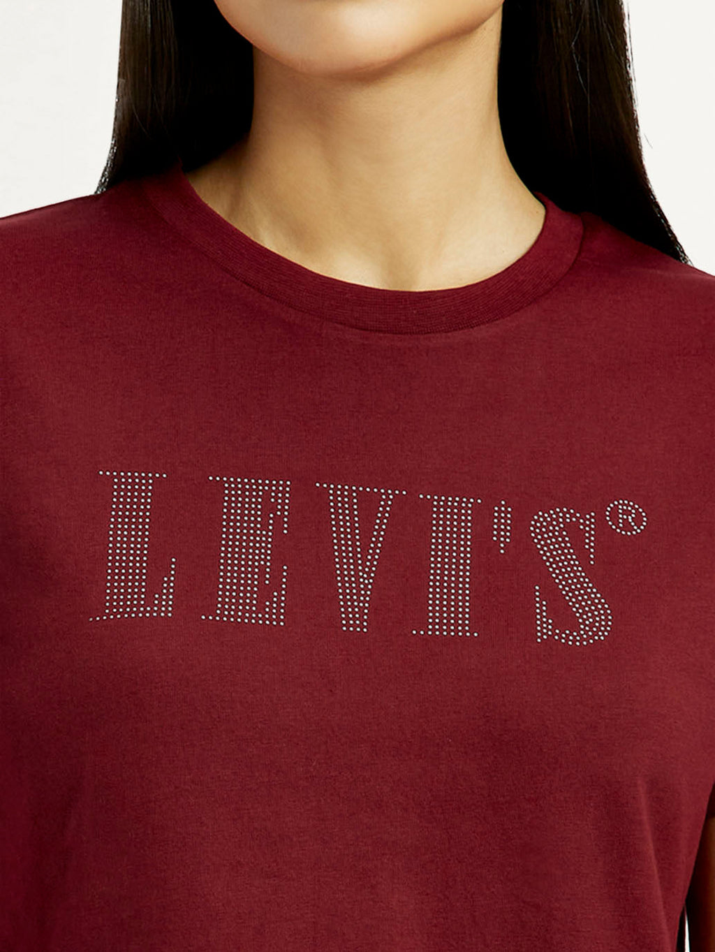 Women's Typographic Print Maroon Relaxed Fit T-shirt