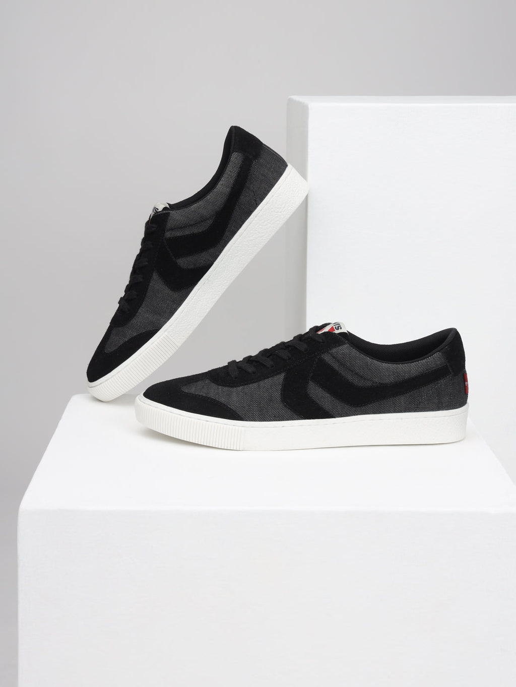 Men's Black Colorblock Sneakers
