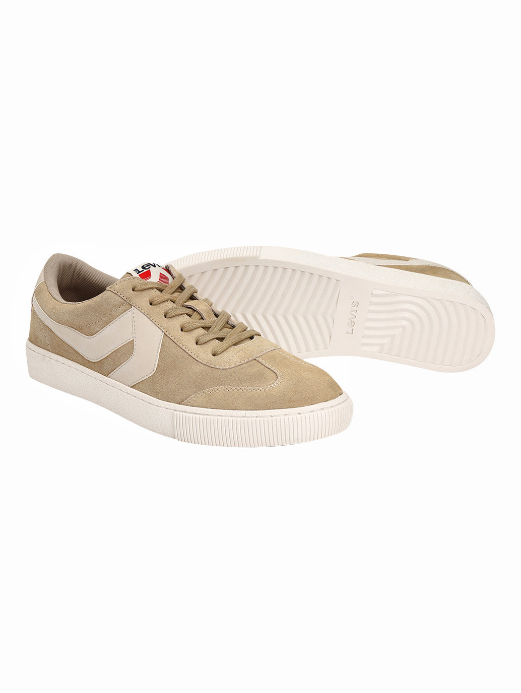 Men's Beige Colorblock Sneakers